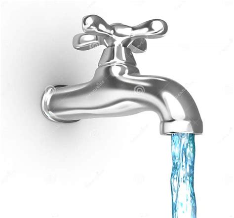 Chrome Tap With A Water Stream Stock Illustration Illustration Of