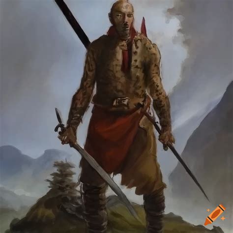 Monster Warrior With One Eye Wielding A Sword In The Mountains