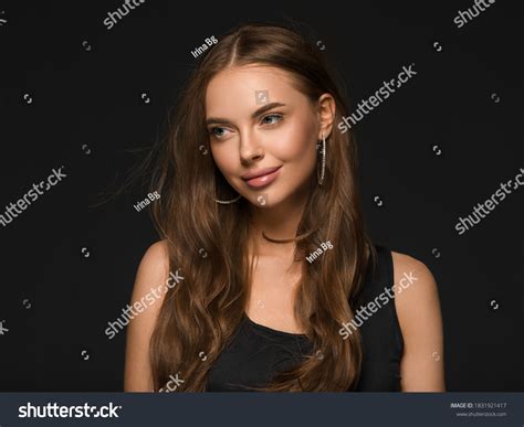 Beautiful Woman Face Brunette Long Hair Stock Photo 1831921417 Shutterstock