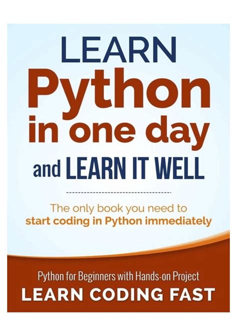 Softcopy Learn Python In One Day And Learn It Well By Jamie Chan