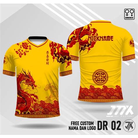 Jual Kaos Cheongsam Shio Naga Jersey Imlek Shio Naga Kaos Imlek Naga