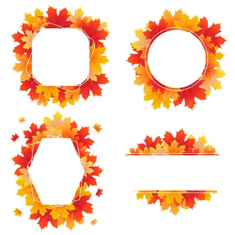 Premium Vector Set Of Autumn Frames Created From Maple Leaves