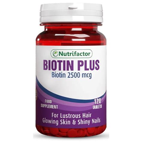 BIOTIN PLUS 2500MCG 120$ (NUTRIFACTOR) - Buy Online at H Pharmacy