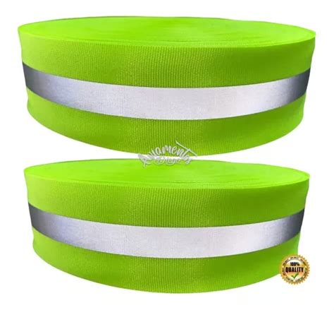 Faixa Refletiva Uniforme Gorgurão Verde Fluorescente 200m