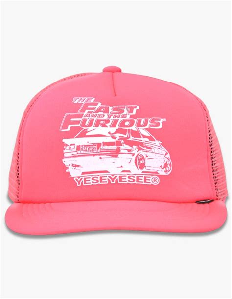 Yeseyesee Y E S X Fast Furious Trucker Cap Pink