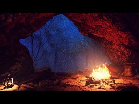 cozy winter cave crackling fire winter forest youtube