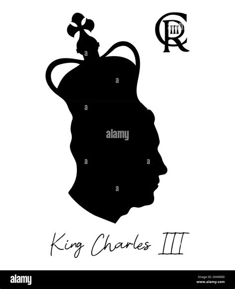 London Uk September 2022 New King Charles Iii Black Silhouette Of