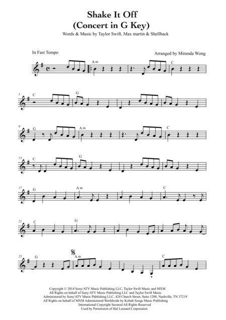 Shake It Off Arr Miranda Wong By Taylor Swift Sheet Music For Piano