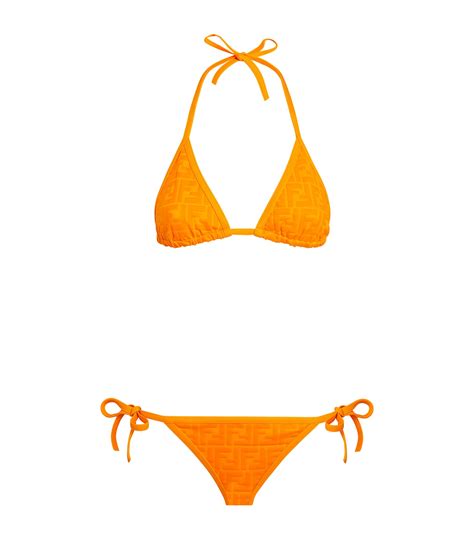 Womens Fendi Orange Ff Triangle Bikini Harrods Uk