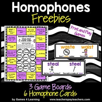 Free Homophones Games Printable - PRINTABLE TEMPLATES