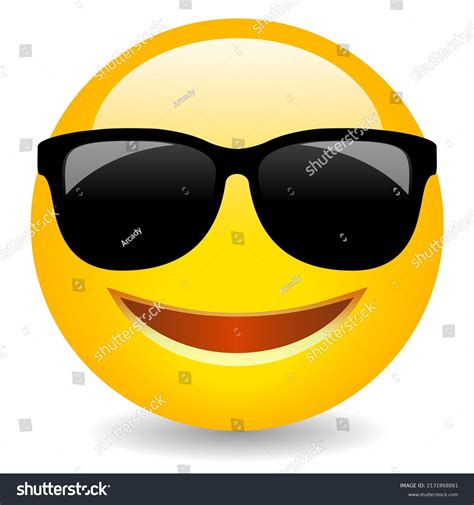 Cool Smiling Emoji Face Sunglasses Vector Stock Vector (Royalty Free ...