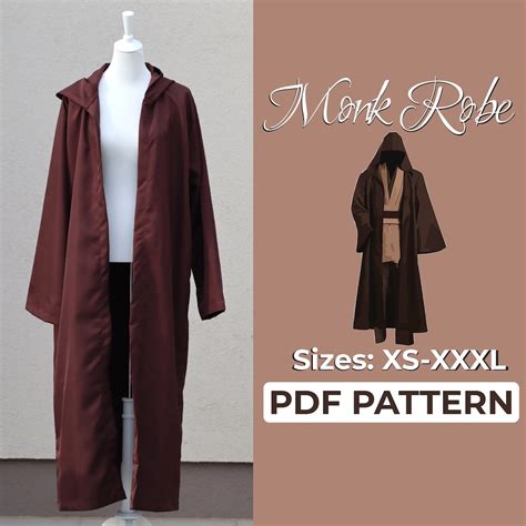 Monk Robe Sewing Pattern Wizard Robe Easy Beginner Pattern Medieval