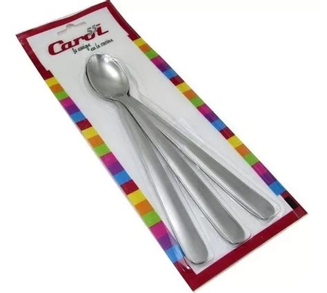 Set Cucharas Refresco Acero Inox Cm Carol Color Del Mango Acero