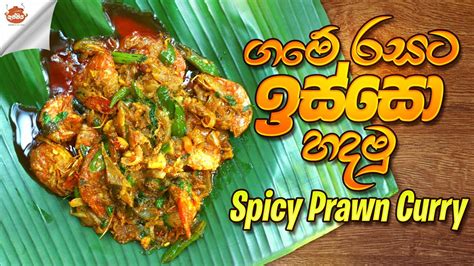 Spicy Prawn Curry ගමේ රසට ඉස්සො හදමු Cuisine Of Srilanka Youtube