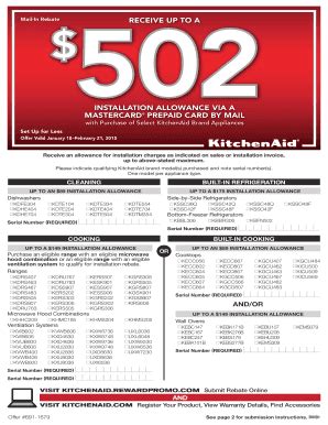 Fillable Online INSTALLATION ALLOWANCE VIA A MASTERCARD PREPAID Fax