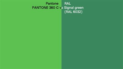 Pantone 360 C Vs Ral Signal Green Ral 6032 Side By Side Comparison