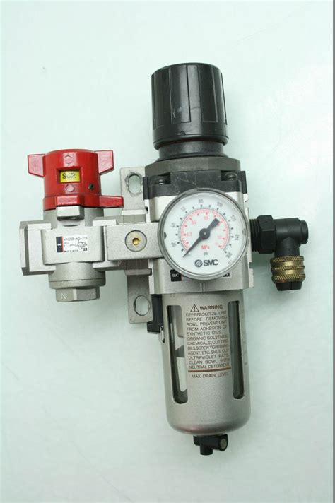 Smc Naw3000 N03 Pneumatic Pressure Regulator Nvhs3500 N03 X116 Lock Out