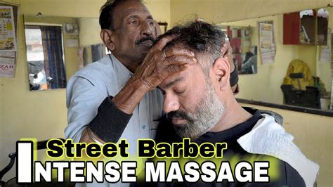 Intense Head Massage Therapy By Indian Street Barber To Re Energised Your Tiredness Neck