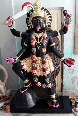 Painted Hindu Black Marble Kali Ma Statue Home At In Jaipur