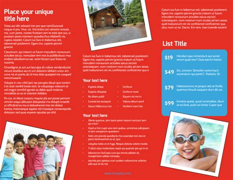 Summer Day Camp Brochure Template Mycreativeshop