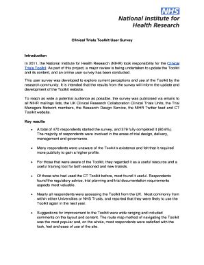 Fillable Online Clinical Trials Toolkit User Survey Fax Email Print