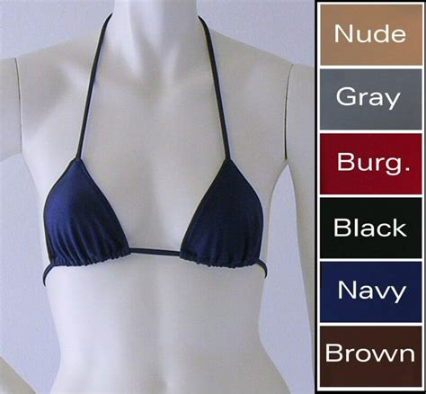Triangle Bikini Top In Black Navy Brown Nude Gray Or Burgundy Sizes To DD Etsy
