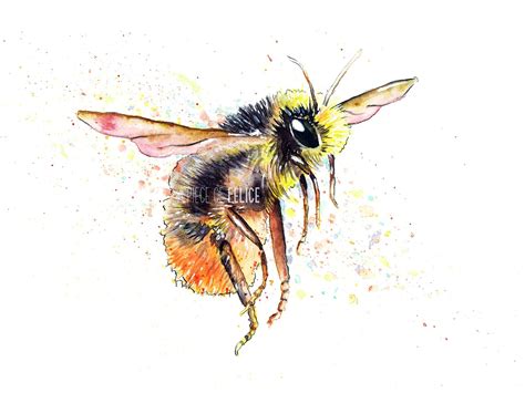 Bumble Bee Watercolor at PaintingValley.com | Explore collection of ...