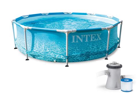 28208 Круглый каркасный бассейн Intex 305х76см с принтом + фильтр-насос ...
