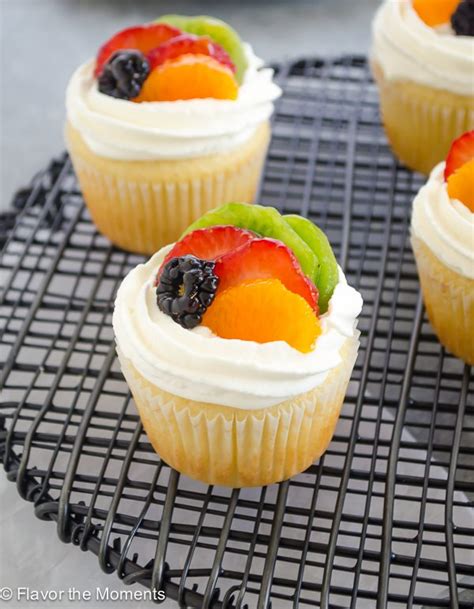 Fruit Tart Vanilla Cupcakes - Flavor the Moments