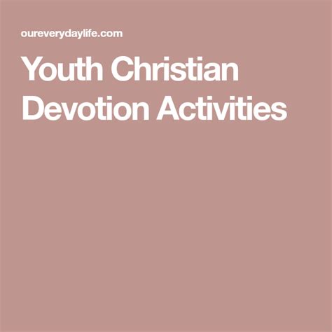 Printable Daily Devotions For Youth