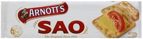 Arnotts SAO Biscuits - 250 g, Nutrition Information | Innit