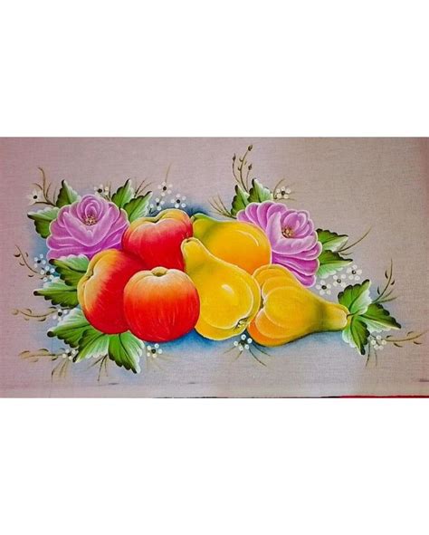 Pintura Em Pano De Prato Frutas E Flores - Pintura em pano de prato 👩🏼‍🎨 | Pintura de frutas, Flores pintadas ...