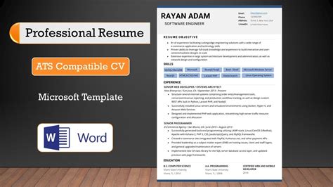 Create Best Ats Compatible Cv Resume Format Ms Word Template