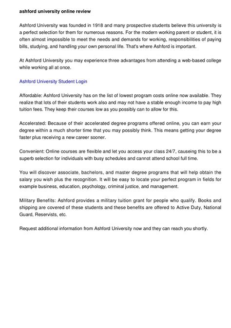 Ashford University Online Review