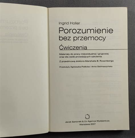 Porozumienie bez przemocy Ćwiczenia Ingrid Holler Warszawa Kup