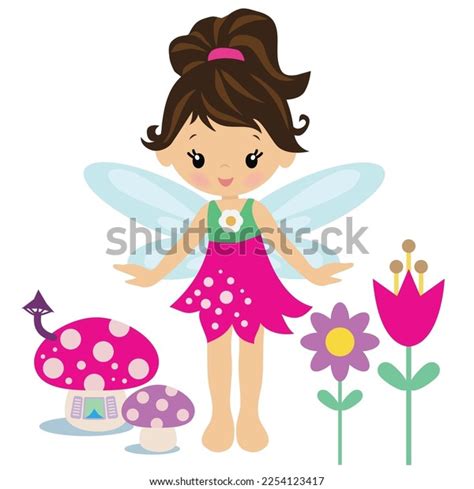 Pretty Garden Fairy Vector Cartoon Illustration Stock Vector Royalty