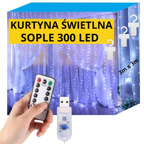 Kurtyna Wietlna X M Sople Led Girlanda Lampki Choinkowe Pilot Do