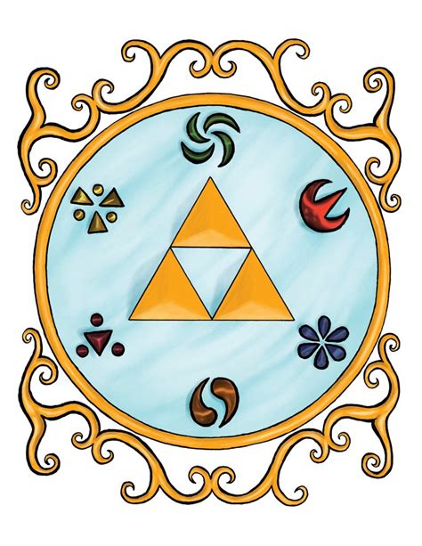 Legend Of Zelda Triforce And Sage Emblems Art Print Etsy