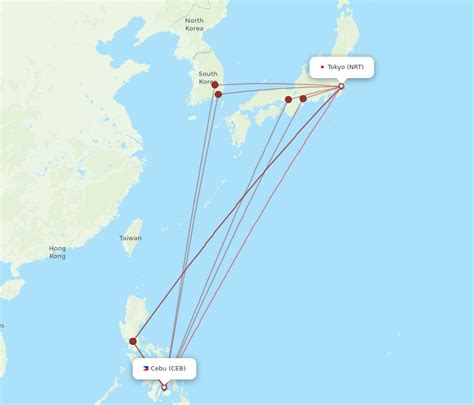 All Flight Routes From Tokyo To Cebu City Nrt To Ceb Flight Routes