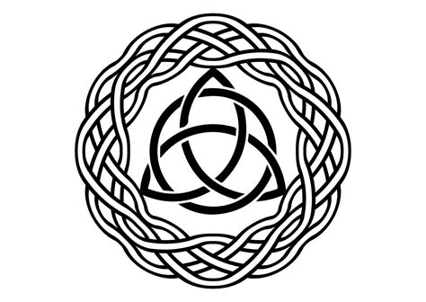 Triquetra Trinity Knot Wiccan Symbol For Protection Vector Black