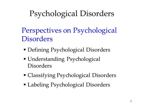 Psychological Disorders Chapter Psychological Disorders Perspectives