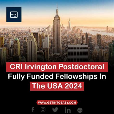 Cri Irvington Postdoctoral Fellowships In The Usa 2024 Apply Here Get