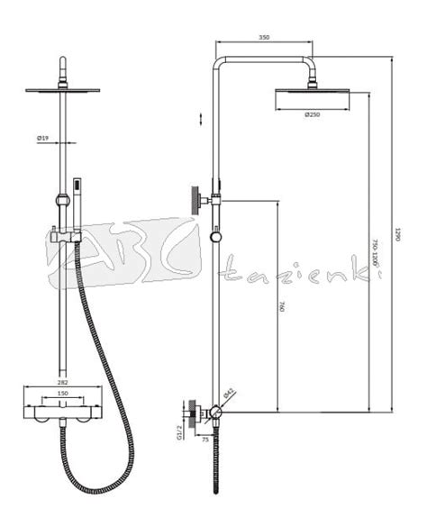 Omnires Y1244SUGLB Y Termostatyczny System Prysznicowy Natynkowy Z Oty