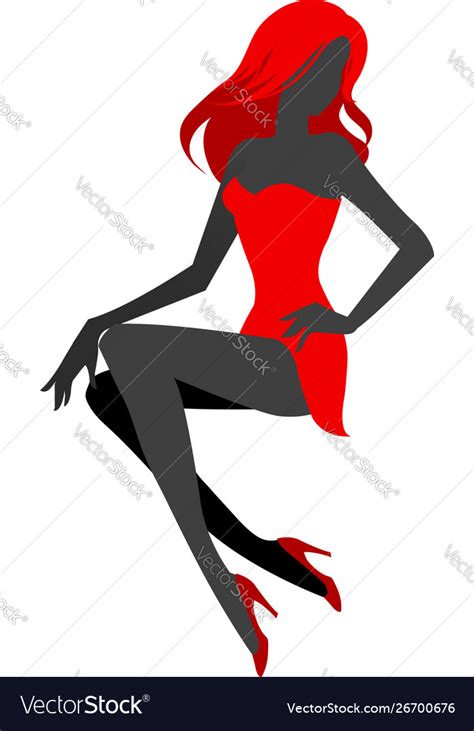 Woman In Red Dress Silhouette