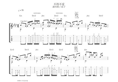 不得不爱吉他谱 潘玮柏 弦子 G调指弹 吉他世界