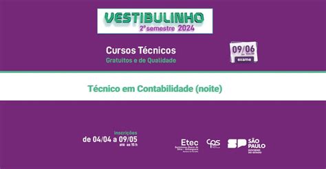 Vestibulinho Etec Semestre Etec Anhanguera