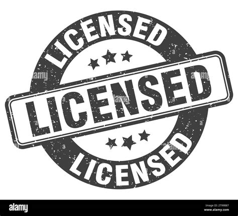 Licensed Stamp Licensed Sign Round Grunge Label Stock Vector Image