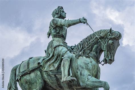 Bronze Equestrian Statue Of Jeanne D Arc Joan Of Arc 1855 In The