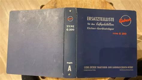 Original Ersatzteilliste F R Eicher Ger Tetr Ger Typ G Eur