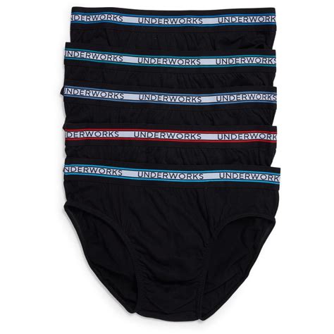 Underworks Men S Briefs 5 Pack Black Size XL BIG W